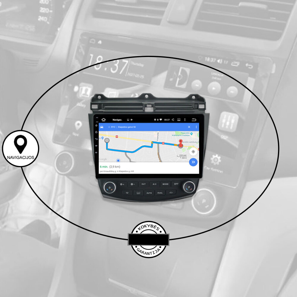 HONDA ACCORD 2003-07 Android multivides planšetdators 10 collu automašīnas stereo USB/WiFi/GPS/Bluetooth cena un informācija | Auto magnetolas, multimedija | 220.lv