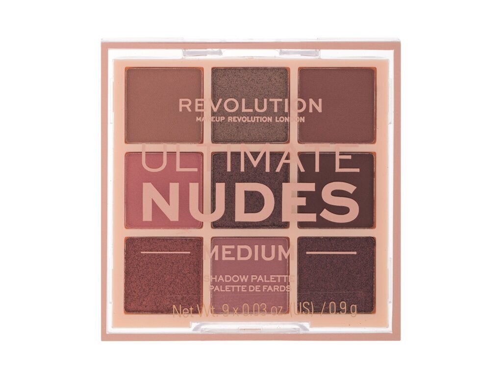 Makeup Revolution Ultimate Nudes Eyeshadow Palette 8.1 g Medium цена и информация | Acu ēnas, skropstu tušas, zīmuļi, serumi | 220.lv