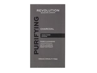 Revolution Skincare Purifying Charcoal Nose Pore Strips (6 pcs) - Nose cleansing patches against blackheads цена и информация | Средства для очищения лица | 220.lv