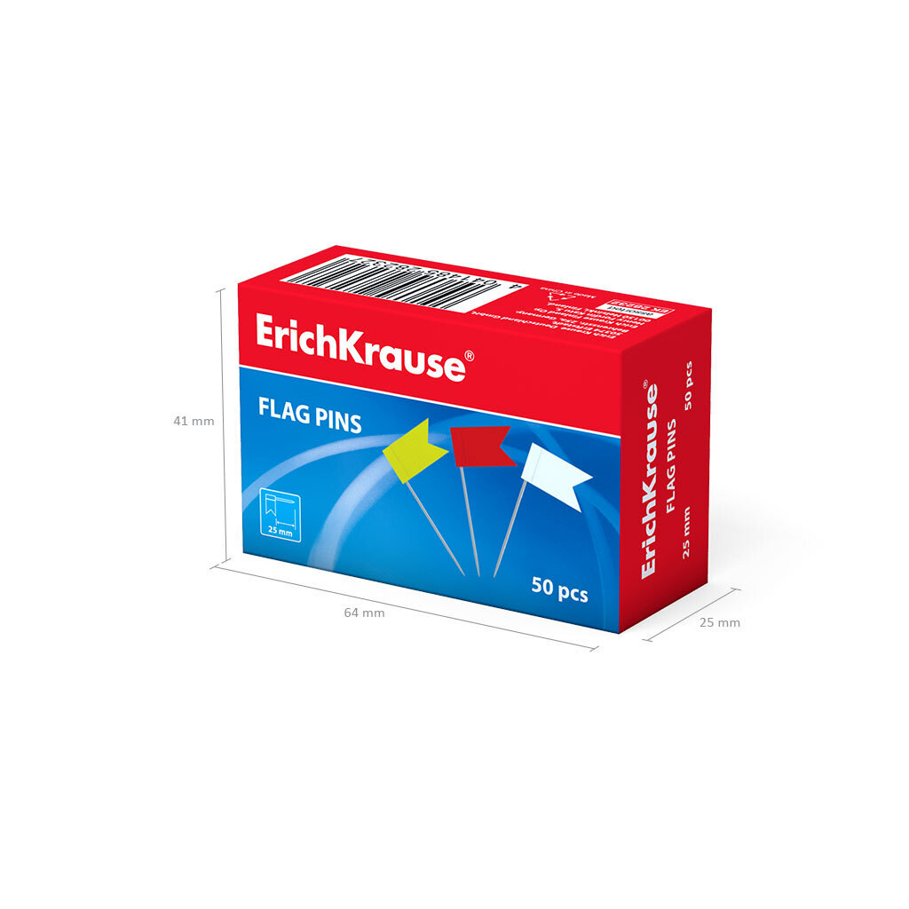 ErichKrause ® karodziņi krāsaini (kaste 50 gab.) cena un informācija | Kancelejas preces | 220.lv