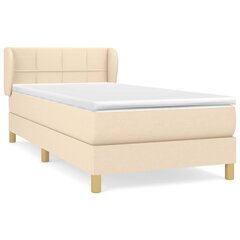 Atsperu gulta ar matraci vidaXL, 100x200 cm, krēmkrāsas цена и информация | Кровати | 220.lv
