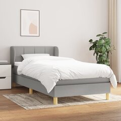 Atsperu gulta ar matraci vidaXL, 100x200 cm, gaiši pelēks cena un informācija | Gultas | 220.lv