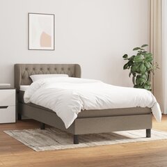 Atsperu gulta ar matraci vidaXL, 100x200 cm, pelēkbrūns цена и информация | Кровати | 220.lv