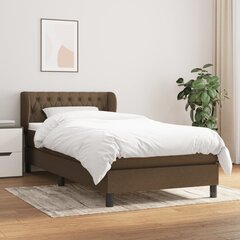 Atsperu gulta ar matraci vidaXL, 100x200 cm, tumši brūns cena un informācija | Gultas | 220.lv