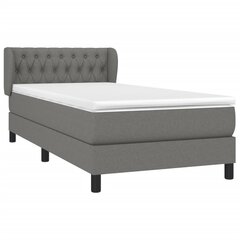 Atsperu gulta ar matraci vidaXL, 100x200 cm, tumši pelēks cena un informācija | Gultas | 220.lv