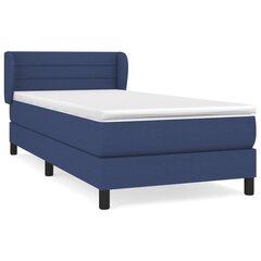 Atsperu gulta ar matraci vidaXL, 100x200 cm, zils cena un informācija | Gultas | 220.lv