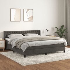 vidaXL atsperu gulta ar matraci, tumši pelēks samts, 180x200 cm цена и информация | Кровати | 220.lv