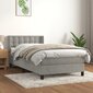 vidaXL atsperu gulta ar matraci, gaiši pelēks samts, 90x200 cm цена и информация | Gultas | 220.lv