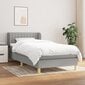 Atsperu gultas rāmis ar matraci vidaXL, 90x200 cm, gaiši pelēks цена и информация | Gultas | 220.lv