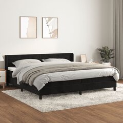 vidaXL atsperu gulta ar matraci, melns samts, 200x200 cm цена и информация | Кровати | 220.lv
