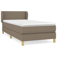 Atsperu gultas rāmis ar matraci vidaXL, 90x200 cm, pelēkbrūns cena un informācija | Gultas | 220.lv
