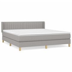 vidaXL atsperu gulta ar matraci, gaiši pelēks audums, 180x200 cm цена и информация | Кровати | 220.lv