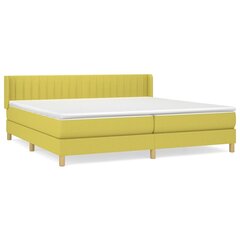 vidaXL atsperu gultas rāmis ar matraci, zaļš audums, 200x200 cm cena un informācija | Gultas | 220.lv