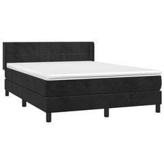 vidaXL atsperu gulta ar matraci, melns samts, 140x200 cm цена и информация | Кровати | 220.lv