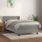 vidaXL atsperu gulta ar matraci, gaiši pelēks samts, 90x200 cm cena un informācija | Gultas | 220.lv