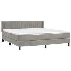 vidaXL atsperu gulta ar matraci, gaiši pelēks samts, 160x200 cm цена и информация | Кровати | 220.lv