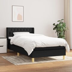 vidaXL atsperu gultas rāmis ar matraci, melns audums, 100x200 cm цена и информация | Кровати | 220.lv