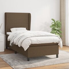 Atsperu gultas rāmis ar matraci vidaXL, 80x200 cm, tumši brūns cena un informācija | Gultas | 220.lv