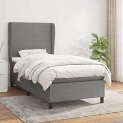 Atsperu gultas rāmis ar matraci vidaXL, 80x200 cm, tumši pelēks cena un informācija | Gultas | 220.lv