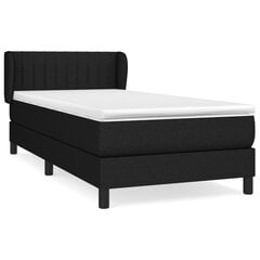 Atsperu gultas rāmis ar matraci vidaXL, 80x200 cm, melna cena un informācija | Gultas | 220.lv