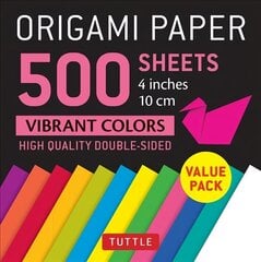 Origami Paper 500 sheets Vibrant Colors 4 (10 cm): Tuttle Origami Paper: High-Quality Double-Sided Origami Sheets Printed with 12 Different Colors cena un informācija | Burtnīcas un papīra preces | 220.lv