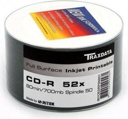 CD-R Traxdata 700 МБ 52x 50 шт. цена и информация | Виниловые пластинки, CD, DVD | 220.lv