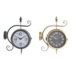 DKD Home Decor sienas pulkstenis, 2 gab., 29 x 10 x 39,5 cm cena un informācija | Pulksteņi | 220.lv