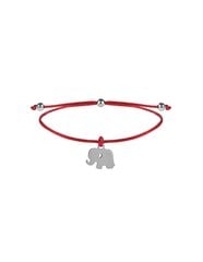 Troli Браслет с красным/стальным слоном на шнурке цена и информация | Женские браслеты | 220.lv