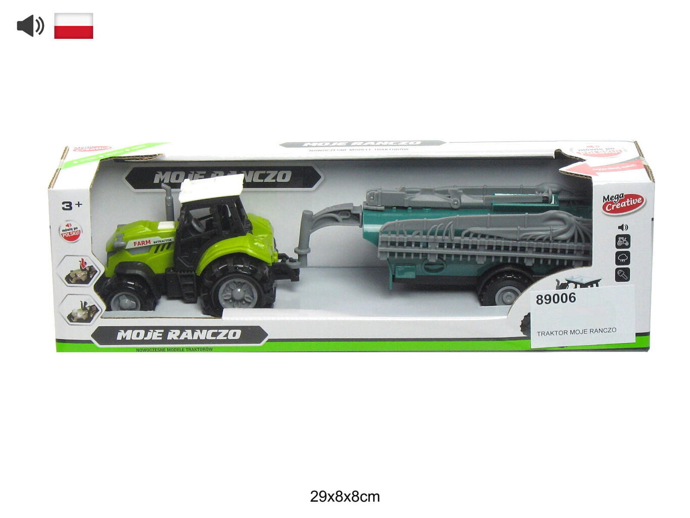 Traktors ar gaismas un skaņas efektu (89006) 6364 cena un informācija | Rotaļlietas zēniem | 220.lv