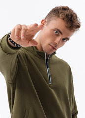 Vīriešu sporta krekls ar augstu apkakli Ombre B1353 olīvu cena un informācija | Vīriešu jakas | 220.lv