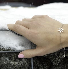 Beneto Stilīga sudraba rokassprādze Snowflake AGB638 / 21 cena un informācija | Rokassprādzes | 220.lv