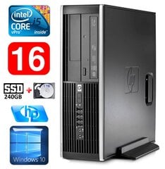 HP 8100 Elite SFF i5-650 16GB 240SSD+1TB DVD WIN10, atjaunots cena un informācija | Stacionārie datori | 220.lv