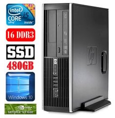 HP 8100 Elite SFF i5-650 16GB 480SSD GT1030 2GB DVD WIN10 [refurbished] цена и информация | Стационарные компьютеры | 220.lv