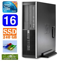 HP 8100 Elite SFF i5-650 16GB 240SSD GT1030 2GB DVD WIN7Pro, atjaunots cena un informācija | Stacionārie datori | 220.lv