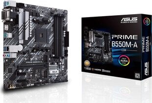 Asus PRIME B550M-A/CSM, Micro ATX, AM4, DDR4 (90MB14I0-M0EAYC) цена и информация | Материнские платы	 | 220.lv