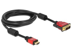 Delock 84343, HDMI/DVI-D, 3 m cena un informācija | Kabeļi un vadi | 220.lv