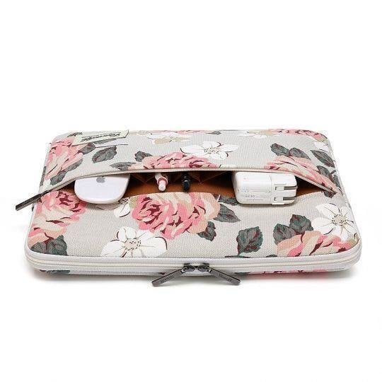 CANVASLIFE SLEEVE LAPTOP 15-16 WHITE ROSE цена и информация | Somas portatīvajiem datoriem | 220.lv