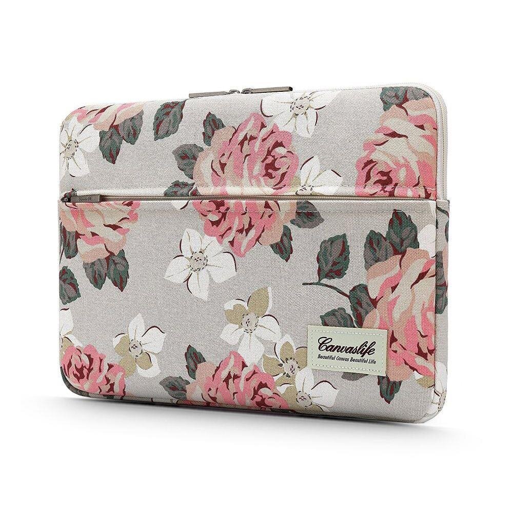 CANVASLIFE SLEEVE LAPTOP 15-16 WHITE ROSE цена и информация | Somas portatīvajiem datoriem | 220.lv