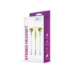 Setty wired earphones Sport green cena un informācija | Setty Datortehnika | 220.lv