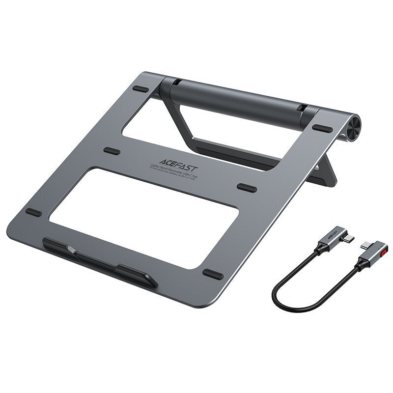 Acefast HUB multifunctional USB Type C laptop stand - 2x USB 3.2 Gen 1 (3.0, 3.1 Gen 1) / TF, SD / HDMI 4K @ 60Hz / RJ45 1Gbps / PD 3.0 100W (20V / 5A) gray (E5 space gray) цена и информация | Portatīvo datoru dzesēšanas paliktņi un citi piederumi | 220.lv