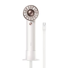 Baseus Flyer Turbine portable hand fan + USB-C cable (white) cena un informācija | Ventilatori | 220.lv
