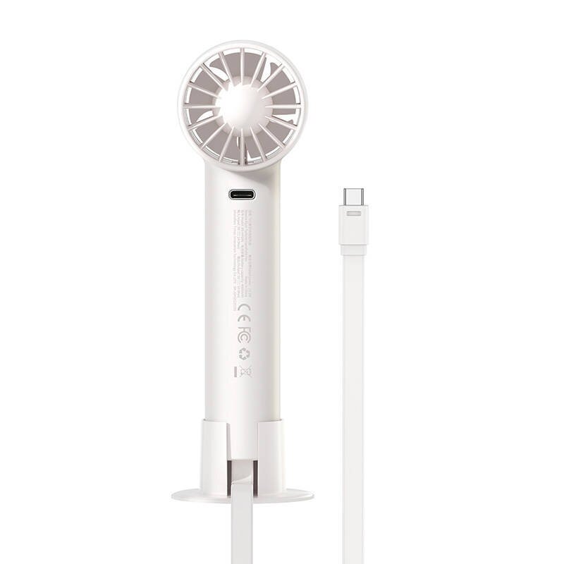 Baseus Flyer Turbine portable hand fan + USB-C cable (white) cena un informācija | Ventilatori | 220.lv