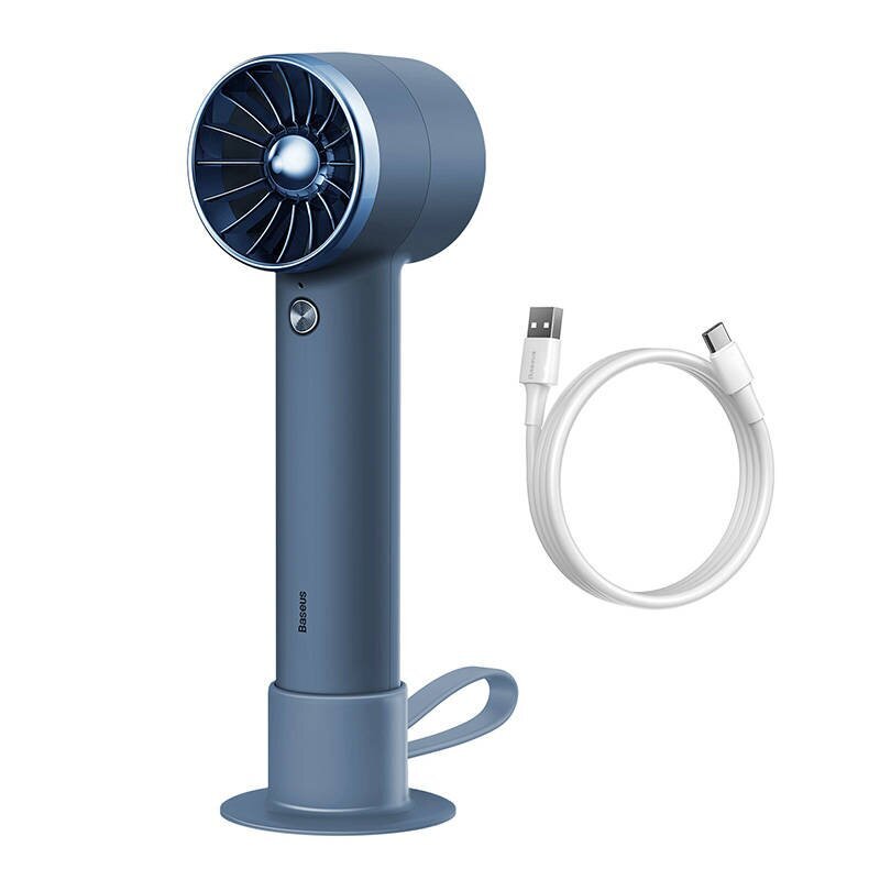 Baseus Flyer Turbine portable hand fan + USB-C cable (blue) cena un informācija | Ventilatori | 220.lv