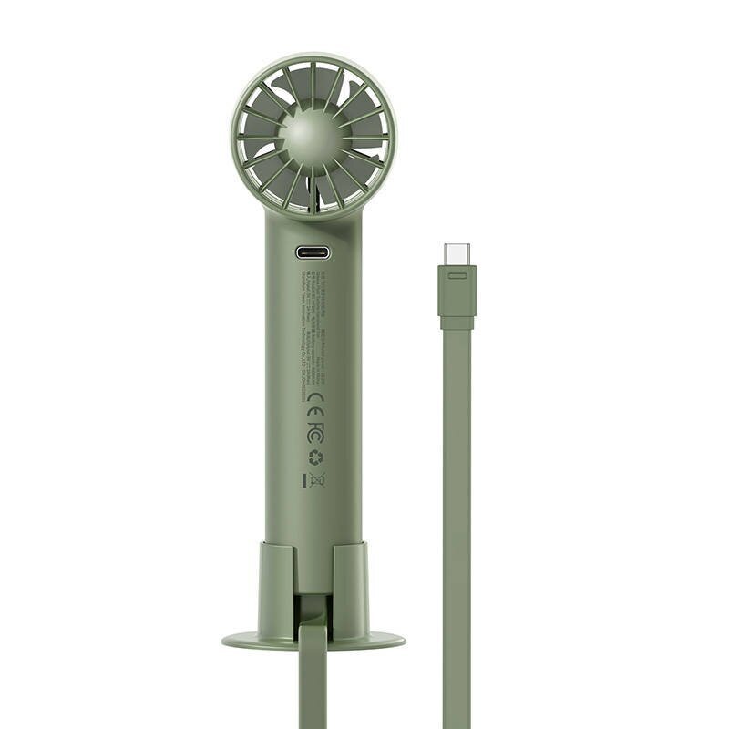 Baseus Flyer Turbine portable hand fan + Lightning cable (green) цена и информация | Ventilatori | 220.lv