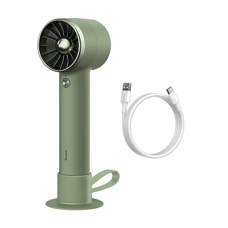 Baseus Flyer Turbine portable hand fan + Lightning cable (green) цена и информация | Ventilatori | 220.lv