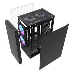 Darkflash A290 computer case + 3 fans (black) cena un informācija | Datoru korpusi | 220.lv