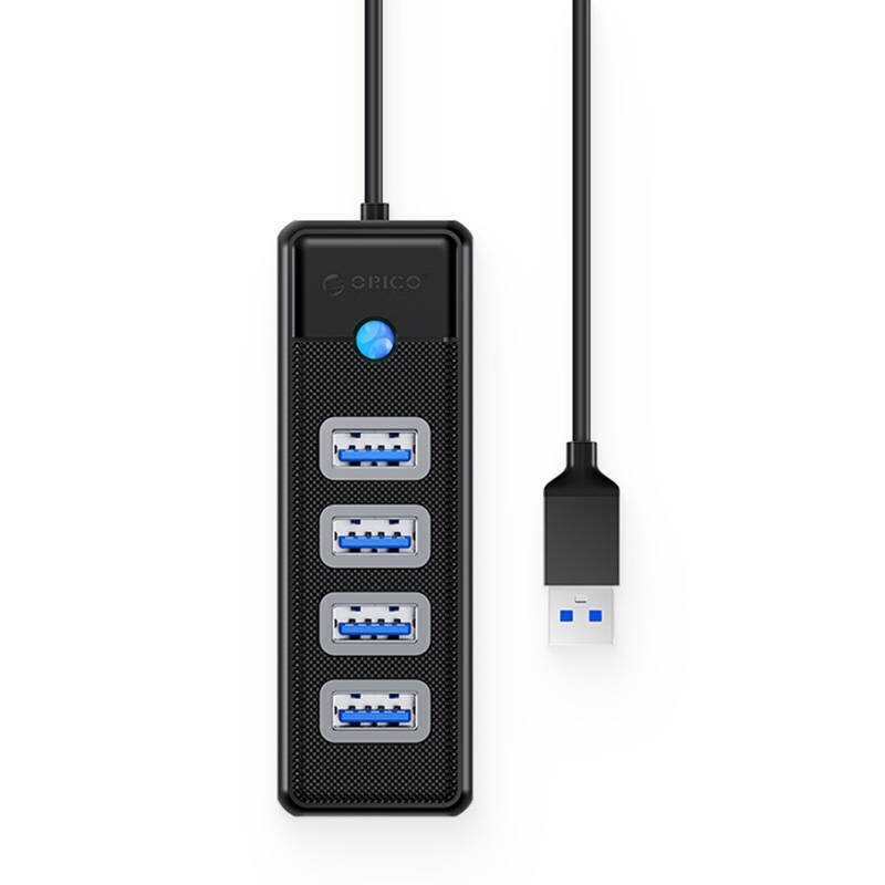 Orico Hub Adapter USB to 4x USB 3.0, 5 Gbps, 0.15m (Black) cena un informācija | Adapteri un USB centrmezgli | 220.lv