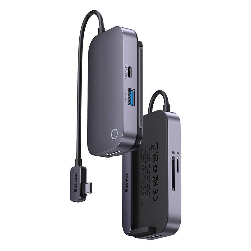 Hub 6in1 Baseus PadJoy Series USB-C to USB 3.0 + HDMI + USB-C PD + jack 3.5mm + SD|TF (Grey) cena un informācija | Adapteri un USB centrmezgli | 220.lv