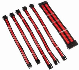 PSU Kabeļu Pagarinātāji Kolink Core 6 Cables Black | Red cena un informācija | Kabeļi un vadi | 220.lv