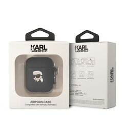 Karl Lagerfeld 3D Logo NFT Karl Head Silicone Case for Airpods 1|2 Black cena un informācija | Austiņu piederumi | 220.lv